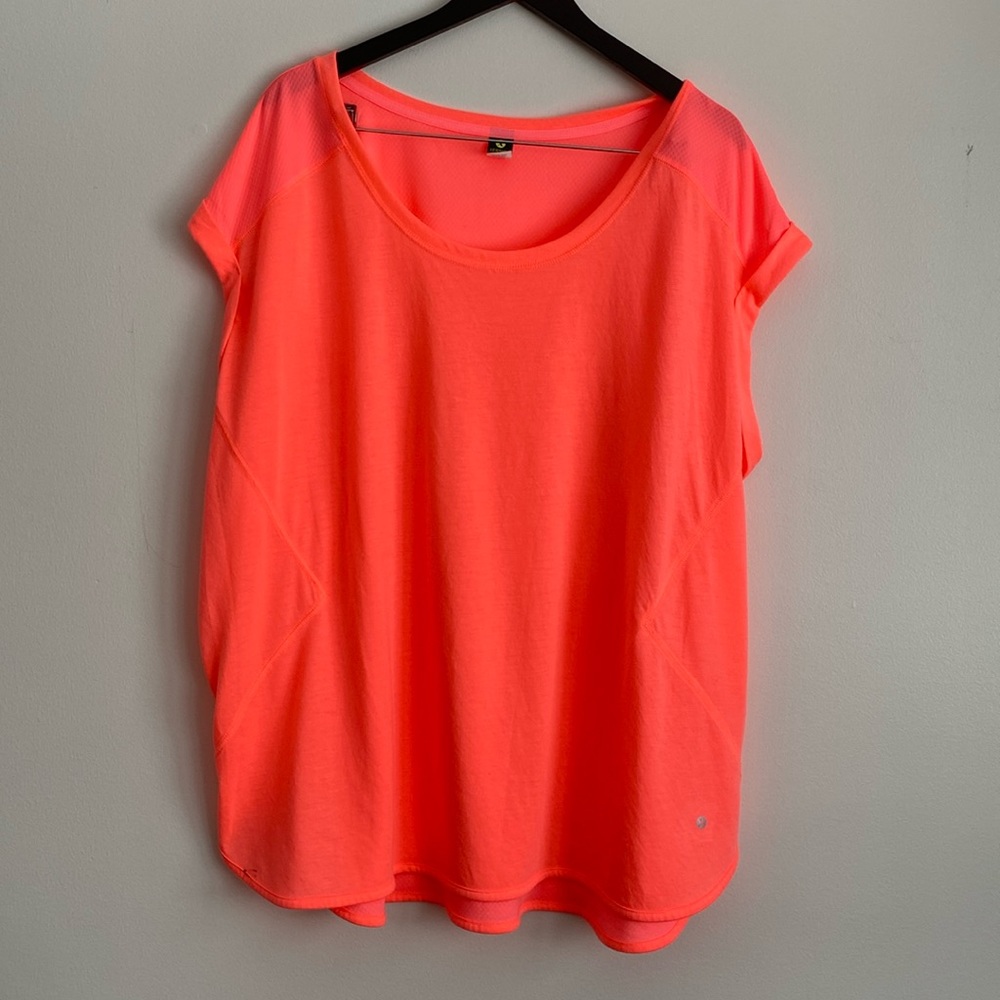 Neon pink workout shirt